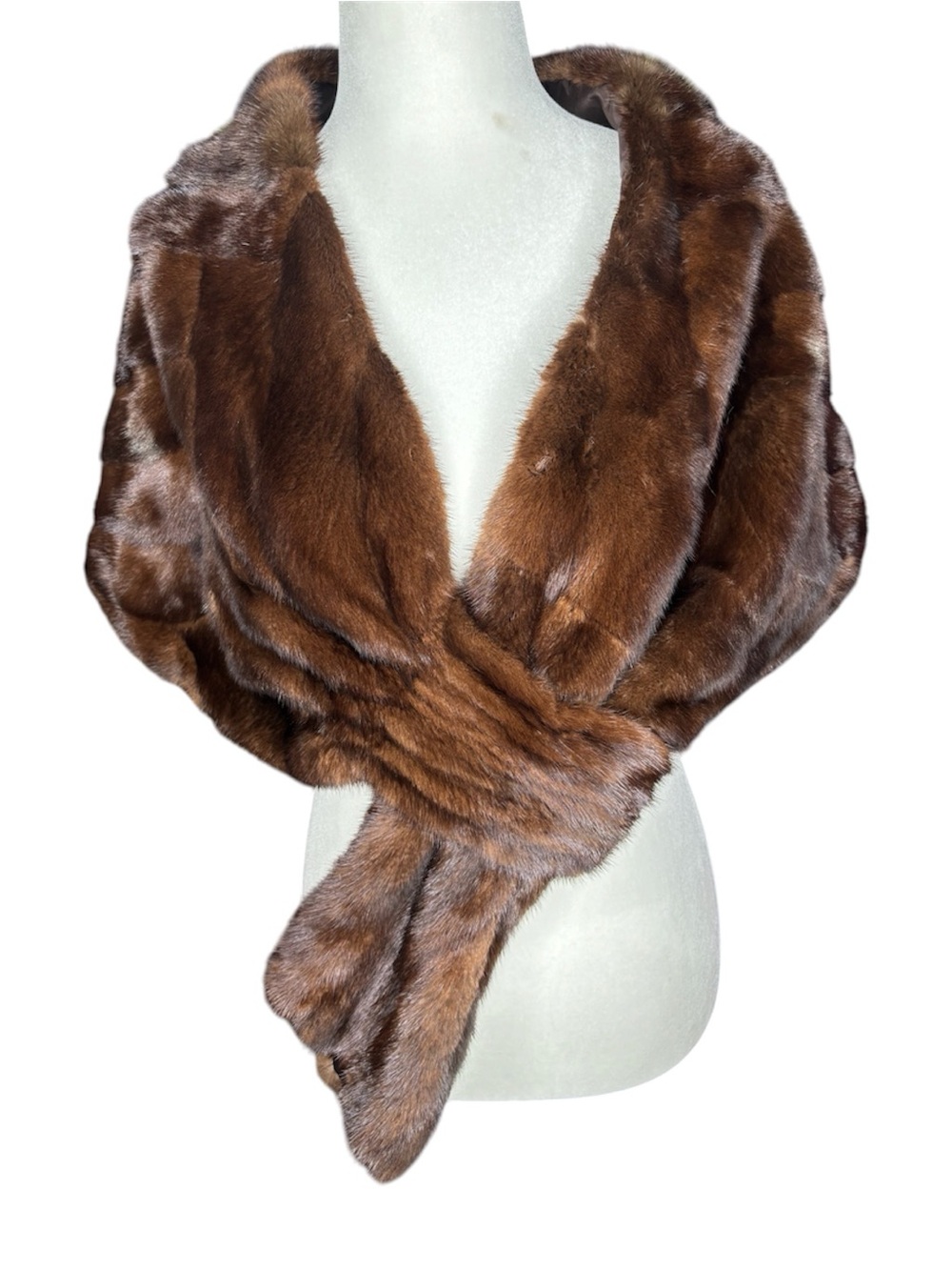 Sorbara Brown Mink Fur Stole Capelet Luxury Vintage Evening Wrap